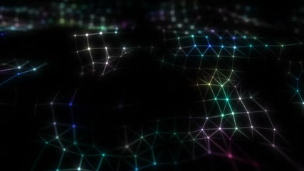 Multicolored led lights.Digital global network and data connections. Artificial intelligence, Beautiful digital network design of technology, communication or social media background. - Powered by Adobe