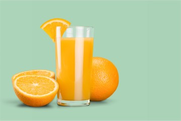 Orange juice and slices of orange on background © BillionPhotos.com