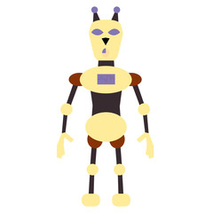 Robot cat flat character. Isolated stock vector illustration