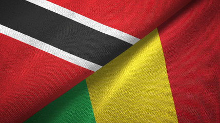 Trinidad and Tobago and Mali two flags textile cloth, fabric texture