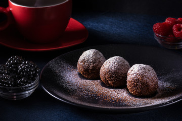 Homemade chocolate truffels