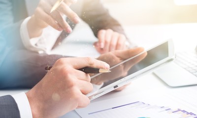 Group of  Busy People Working in an Office