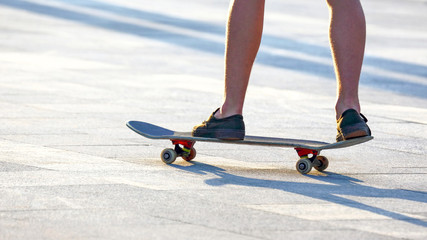 riding a skateboard man. sports and leisure for teenagers.