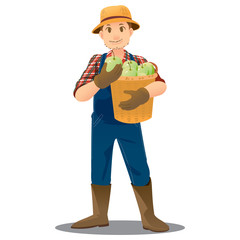 Farmer illustration in occupation concept.