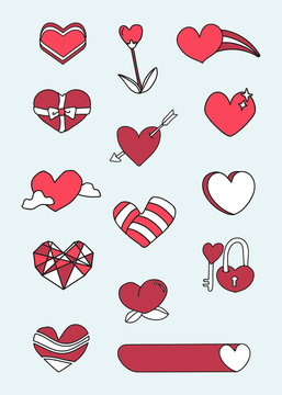 Cute heart design set