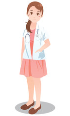 Female Doctor illustration in occupation concept