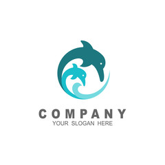 Modern logo dolphin vector graphic design,