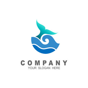 Whale tail stock, images logo design, tail with circular waves