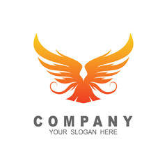 Eagle fly in circle, Vector wild eagle bird falcon hawk isolated on white background, Phoenix logo 