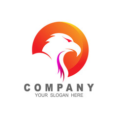 Furious eagle head sport vector logo concept isolated on withe background. modern angry predator professional