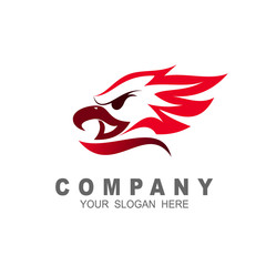 Furious eagle head sport vector logo concept isolated on withe background. modern angry predator professional