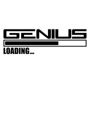 Naklejka premium genius loading ladebalken genie schlau wissenschaftler intelligent denker schulabschluss abitur student einstein clever idee einfallsreich gescheit klug gewitzt pfiffig raffiniert logo
