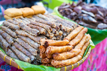 “Loba” deep fried entrails of pig Phuket food