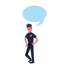 policeman character speech bubble