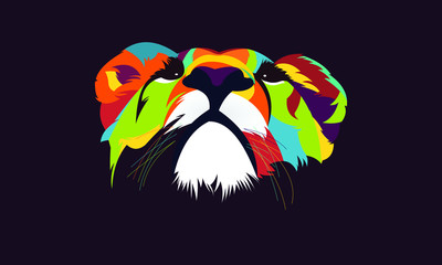 lion head vector colorfull style