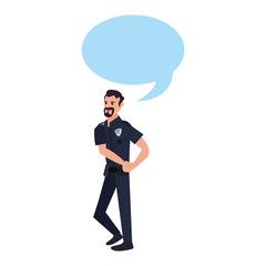 policeman character speech bubble