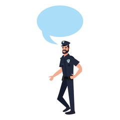 policeman character speech bubble