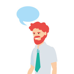 businessman portrait speech bubble