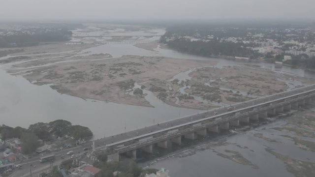 Rock fort in Trichy, India, 4k aerial ungraded/raw