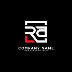 Fototapeta premium RA initial logo design, square letter, clean and clever vector