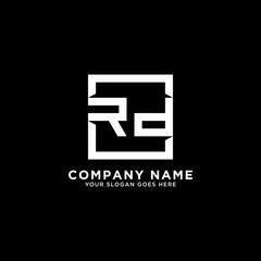 RD initial logo design, square letter, clean and clever vector