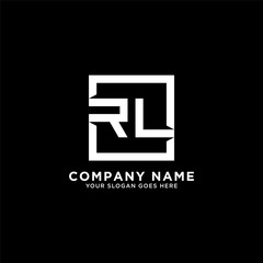 RL initial logo design, square letter, clean and clever vector