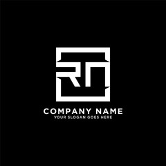 RN initial logo design, square letter, clean and clever vector