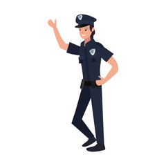 female policeman character uniform