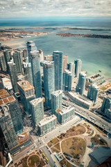 Fototapeta na wymiar Aerial view of the big city on the shore