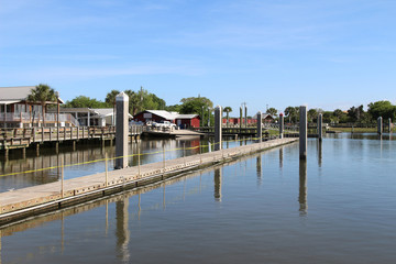 Fototapeta na wymiar The waterfront in the Amelia Island Historic District (Old Town), Fernandina Beach, Florida, USA 