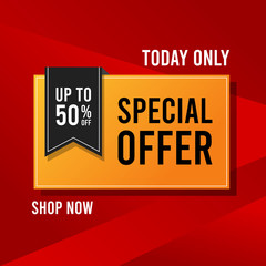 Special offer banner. Web banner for business promotion