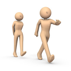 パートナーと歩く人物