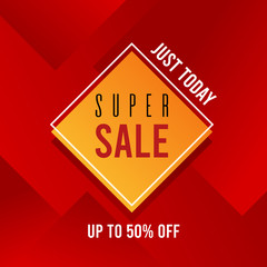 Super sale banner. Web banner for business promotion