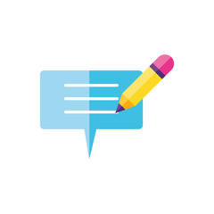 speech bubble social media and pencil