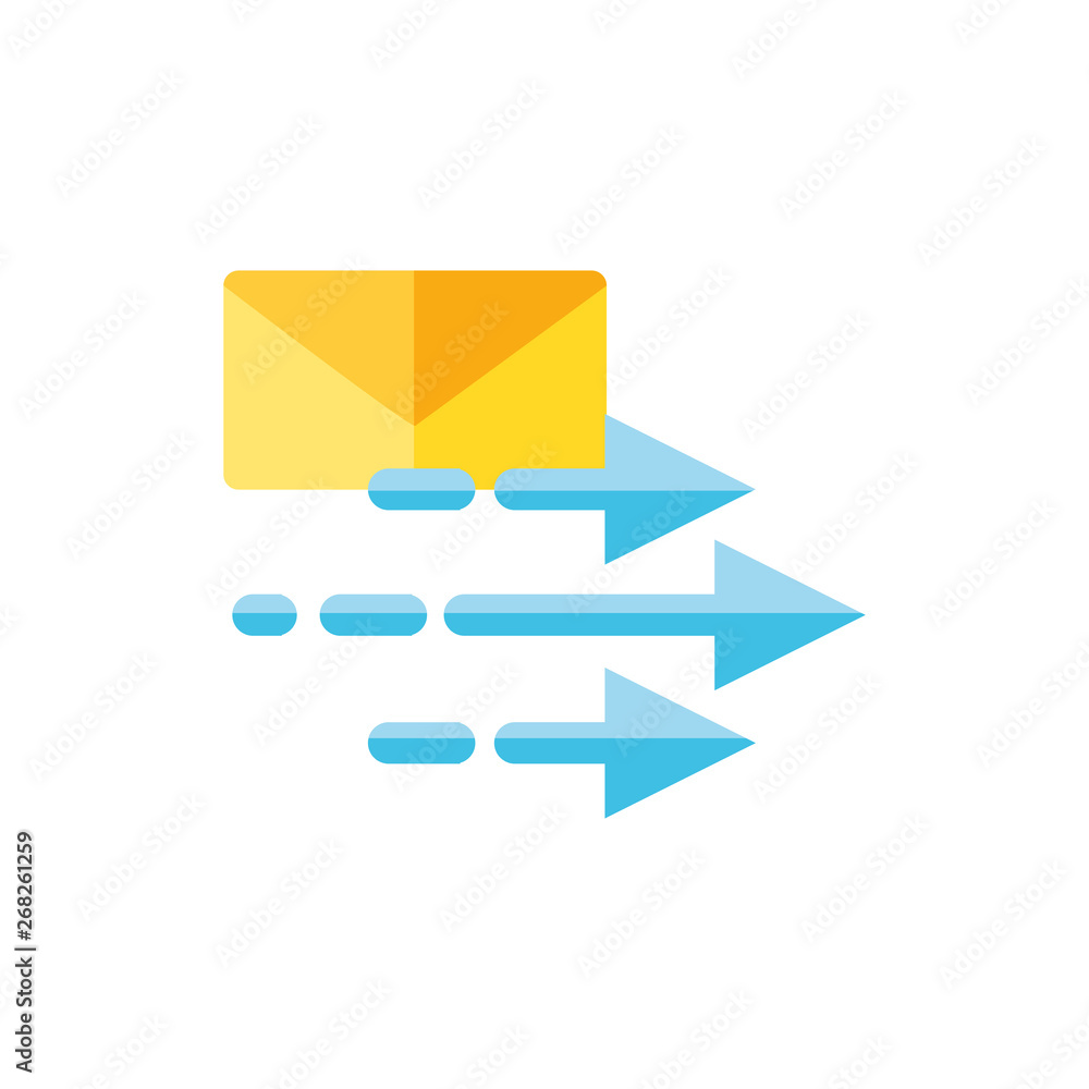 Poster envelope mail with arrows send