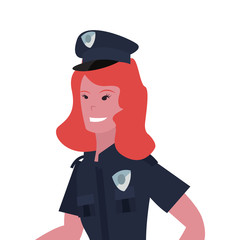 female policeman character uniform