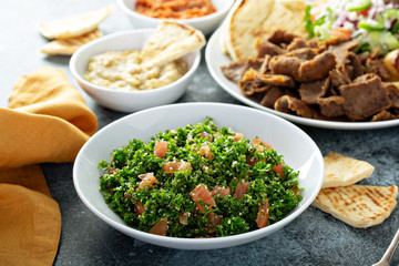 Lebanese parsley tabbouleh with tomato and cous cous
