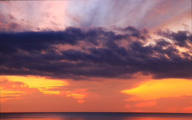 beautiful sunrise on the sea