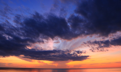 beautiful sunrise on the sea