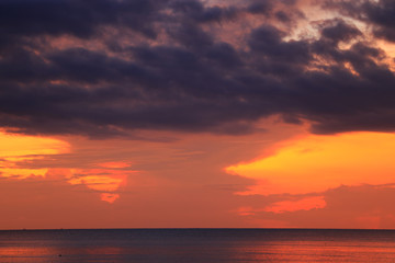 beautiful sunrise on the sea