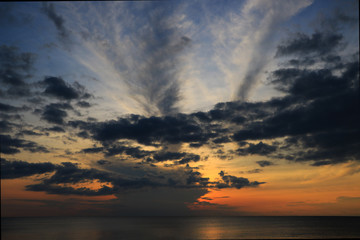 beautiful sunrise on the sea