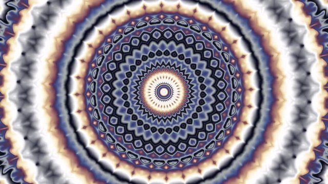 Transforming ornamental vintage mosaic art circle in Art Nouvoe style. Seamless loop footage.