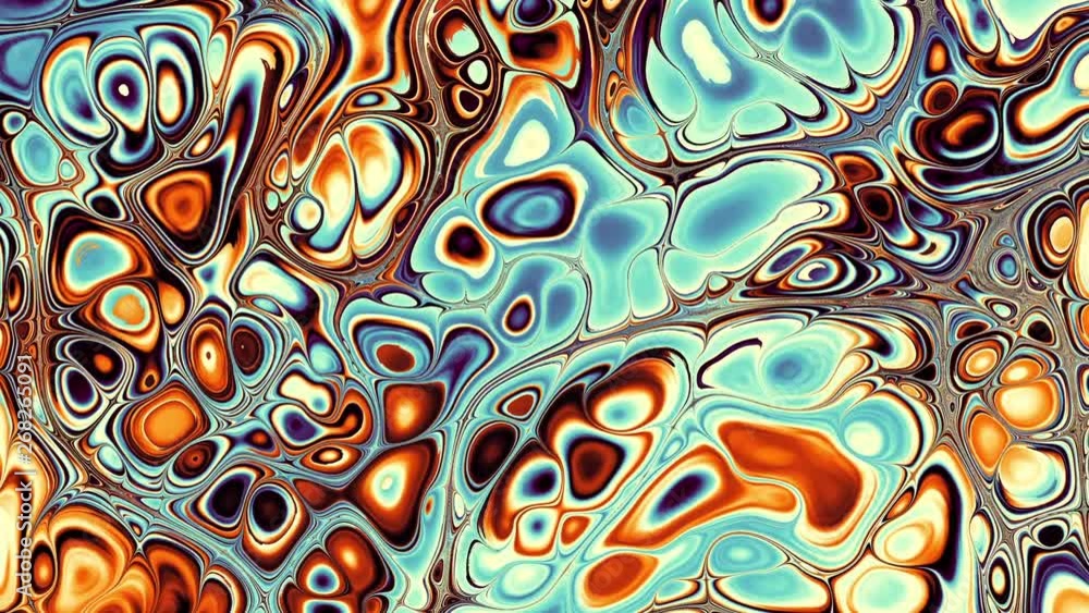 Poster Moving random wavy texture on a defocused background. Looping footage.