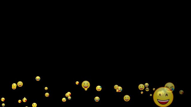 Positiv Smileys, Emojis and Emoticons Floating - Feedback - with Luma-Matte / Alpha-Channel