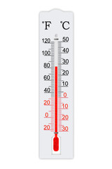 Fahrenheit and celsius scale meteorology thermometer for measuring air temperature. Thermometer...