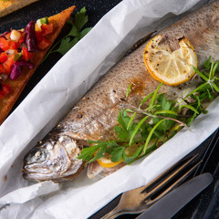 the perfectly baked oven trout with lemon and herbs