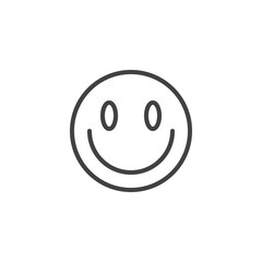 Slightly Smiling Face emoji line icon. linear style sign for mobile concept and web design. Happy face emoticon outline vector icon. Symbol, logo illustration. Vector graphics