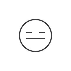 Expressionless Emoji face line icon. linear style sign for mobile concept and web design. Pensive face emoticon outline vector icon. Symbol, logo illustration. Vector graphics