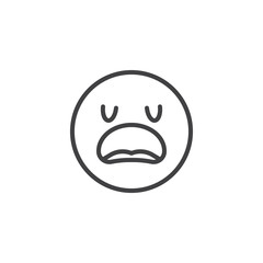 Disappointed Face emoji line icon. linear style sign for mobile concept and web design. Confused Face emoticon outline vector icon. Symbol, logo illustration. Vector graphics