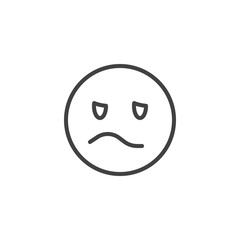Annoyed emoji face line icon. linear style sign for mobile concept and web design. Confounded Face emoticon outline vector icon. Symbol, logo illustration. Vector graphics